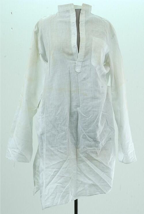 White cotton mens shirt with long sleeves