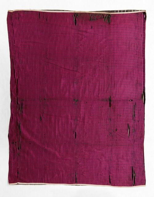 Paars-zwarte zijden sarong