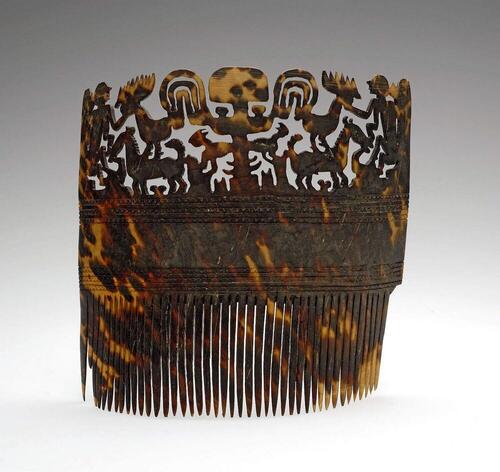 Woman's ornamental comb of tortoiseshell