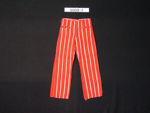 Rood-wit gestreepte mannenbroek