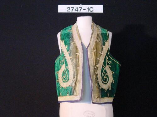Velvet cardigan with gold braid