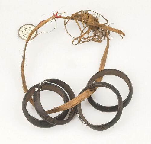 Halsketting met vier houten ringen