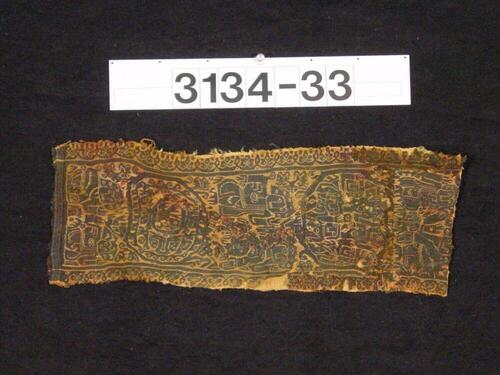 Koptisch weefselfragment met mens- en dierfiguren