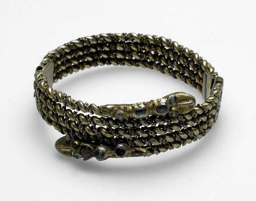 Verguld zilveren armband in de vorm van twee slangen