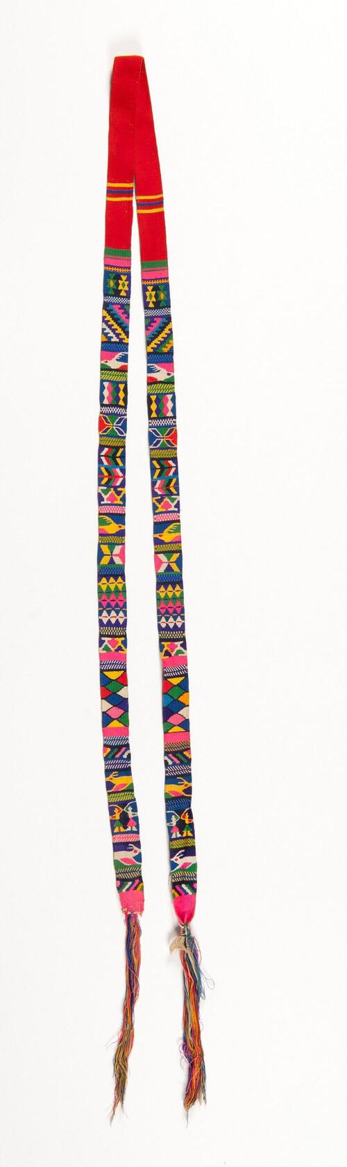 Felgekleurde haarband met geometrische motieven