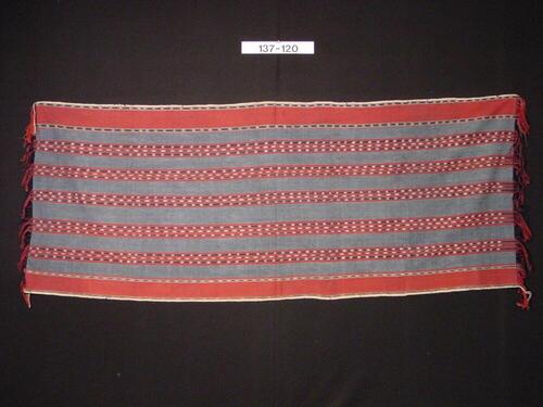 Rood en blauw gestreepte katoenen omslagdoek