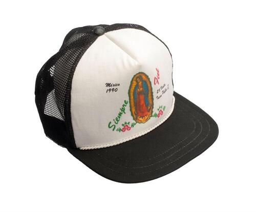 Katoenen baseballpet met een afbeelding van de H. Maagd van Guadelupe en tekst, souvenir