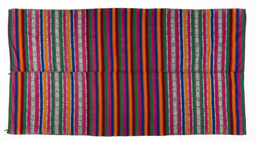 Gestreepte omslagdoek met felle kleuren in Jaspe
