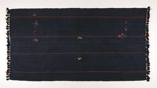 Gestreepte donkerblauwe omslagdoek