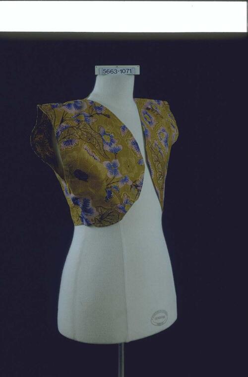 Katoenen bolero met bloemen en bladeren