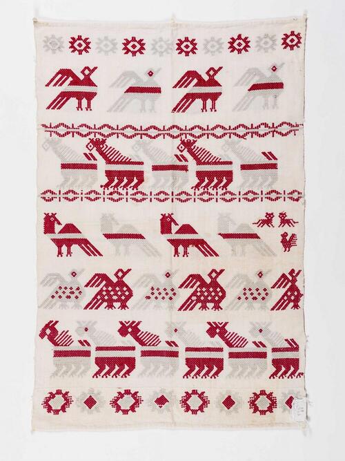 Crèmekleurige doek met dierenmotieven
