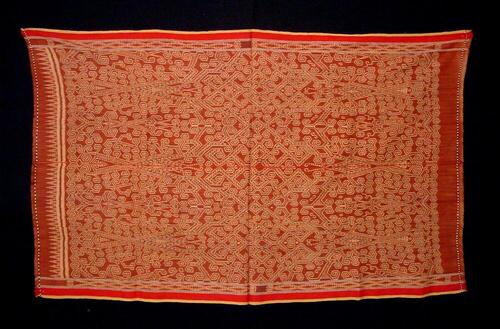 Katoenen doek met krulpatroon in scheringikat
