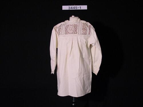 Katoenen vrouwenblouse met bruin borduurwerk