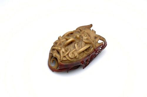 Earring made of hornbill beak
