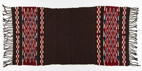 Gestreepte donkerbruine poncho