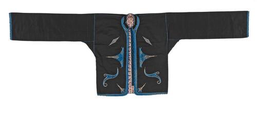 Jas met blauw zijden soutache