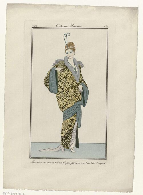 Journal des Dames et des Modes, Costumes Parisiens, 1914, No. 139 : Manteau du soir (...)
