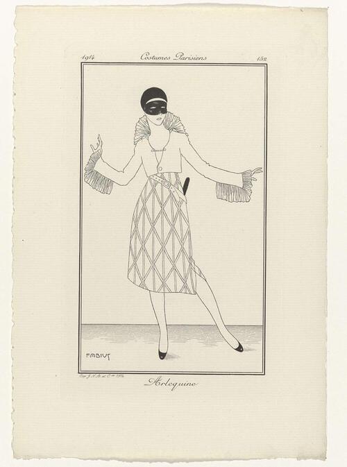 Journal des Dames et des Modes, Costumes Parisiens, 1914, No. 152 : Arlequine