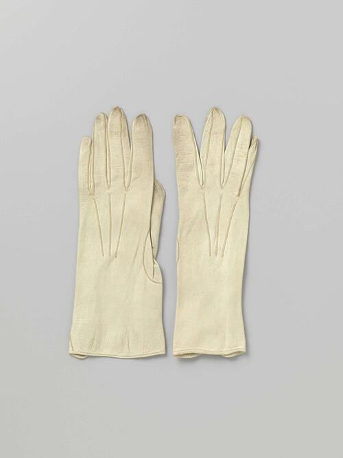 Handschoen van wit leer