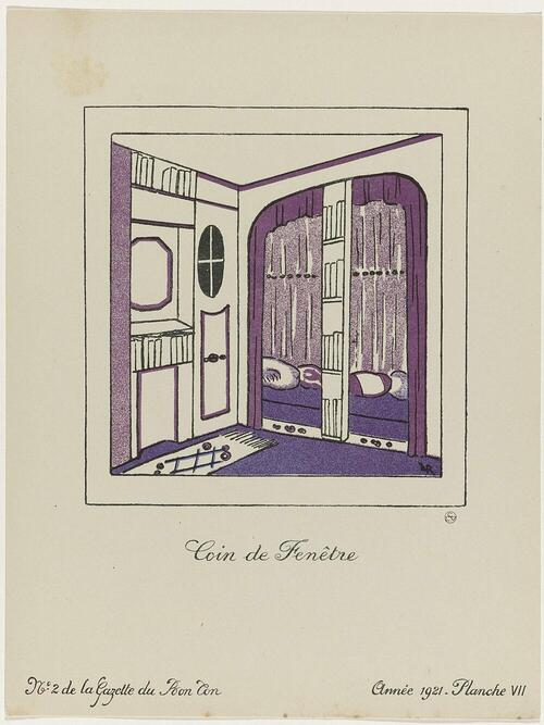 Gazette du Bon Ton, 1921 - No. 2, Pl. VII: Coin de Fenêtre