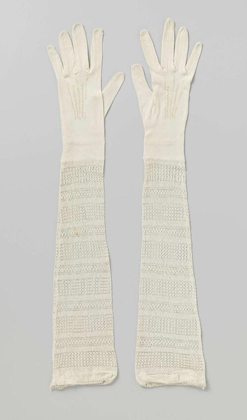 Handschoen van witte tricot