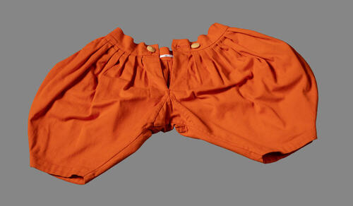 Broek van oranjekostuum