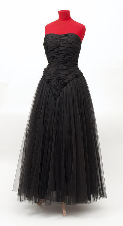 Strapless japon van zwarte tule 'new look'